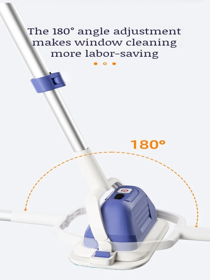 Electric cleaning wipers extended pole bendable window cleaner dualuse household glass cleaner