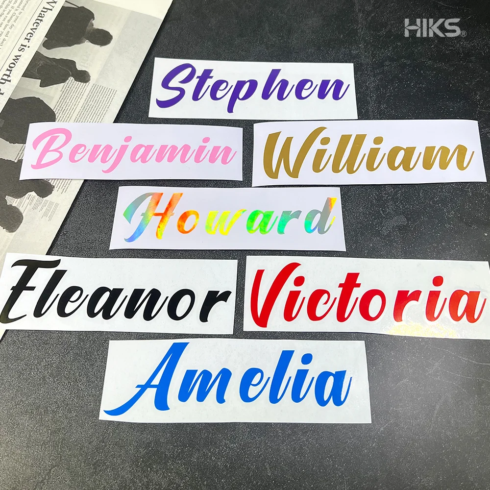 3PCS Custom Name Stickers Personalized Handwritten Quote Vinyl Decals Waterproof for Wedding Birthday Party Christmas Home Decor