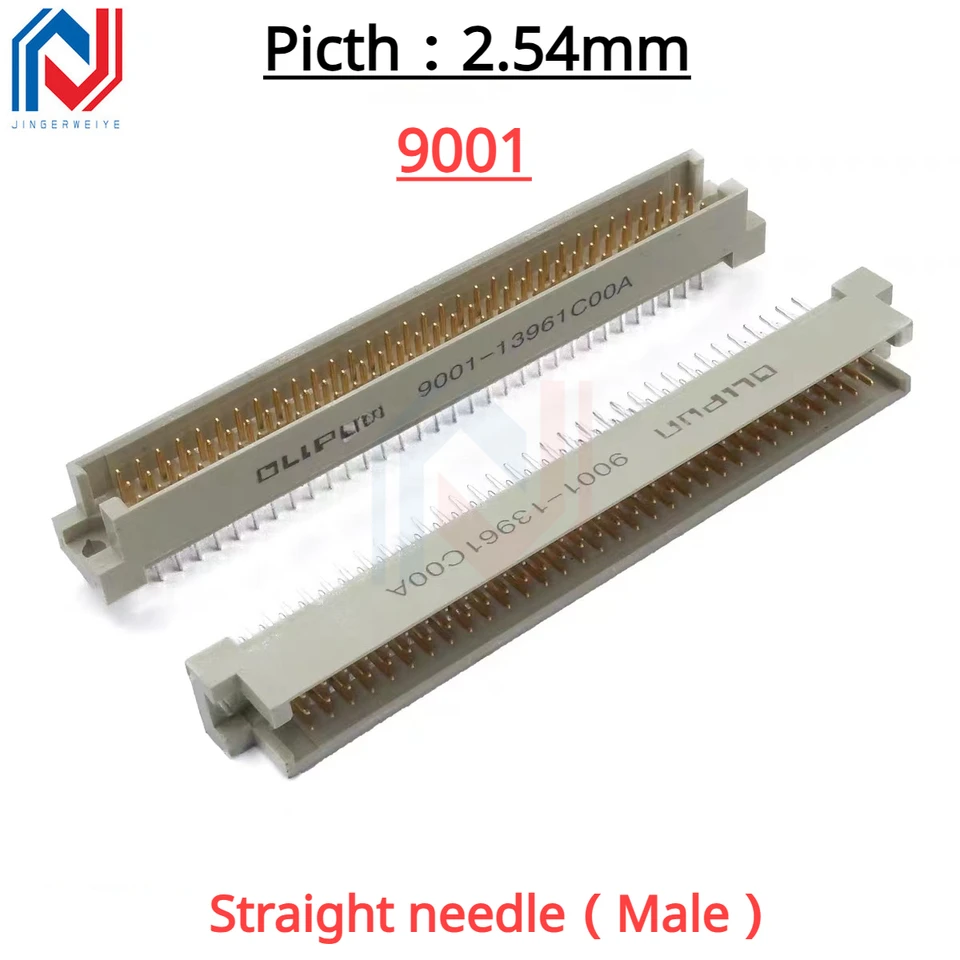 1 Pieza Conector Europeo DIN41612 9001COOA 2.54mm Conector de Placa a Placa Pin Doblado Agujero Recto Agujero Doblado Pin Recto 10P/20P-96P 4