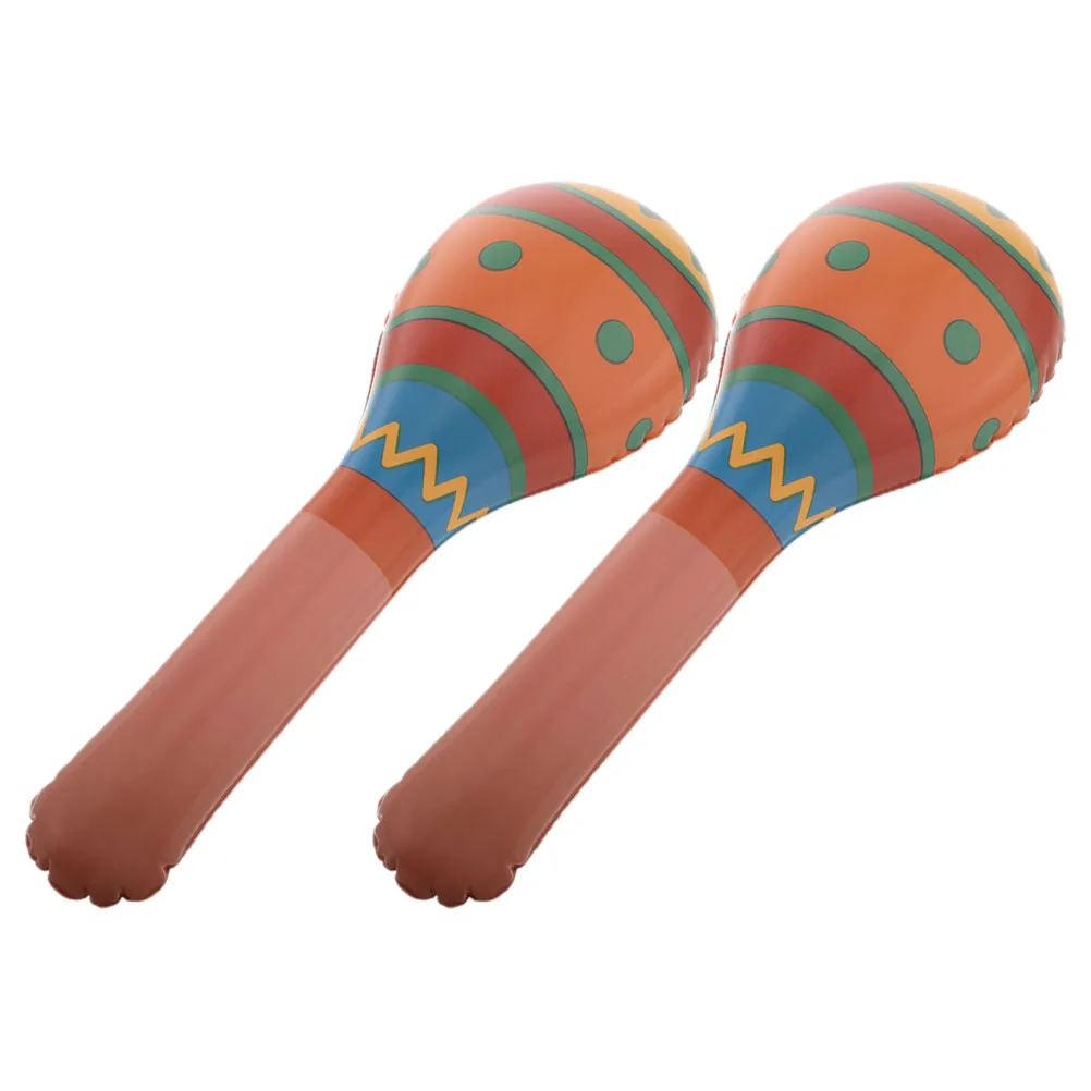 

2pcs Inflatable Sand Hammers Realistic Music Props Kids Birthday Party Favors Blow Up Maracas Mexican Fiesta Lightweight Pvc