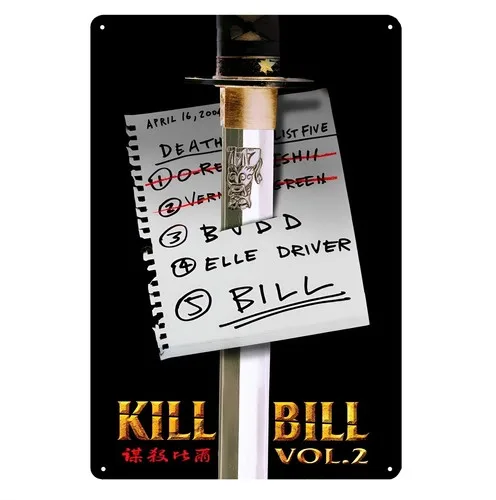 Kill Bill Uma Thurman Quentin Tarantino Movie Metal Poster Tin Sign