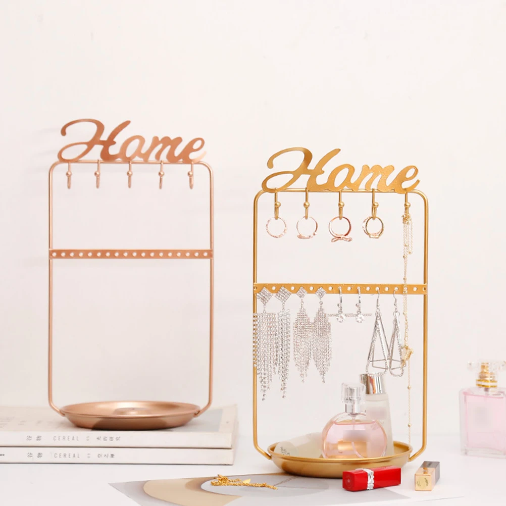 

Stylish Alloy Earring Display Stand Durable Jewelry Storage Rack for Earrings Studs Bracelets Necklaces Bathroom Bedroom Decor