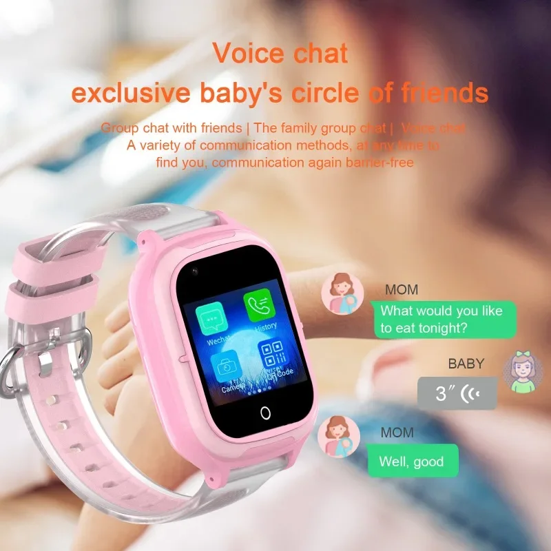 Wonlex Smart Watch Kids 4G SOS videochiamata termometro per il corpo + cardiofrequenzimetro Smartwatch per bambini con GPS WiFi Tracker KT23T