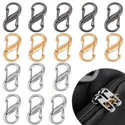 10/5Pcs Zipper Locks Zipper Pull Replacement Zipper Clips Anti Theft Double Opening Purse Lock for Backpacks Luggage