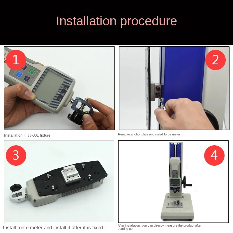 NEW Tensile compression testing machine test bench digital display push-pull gauge bracket screw dynamometer base tester