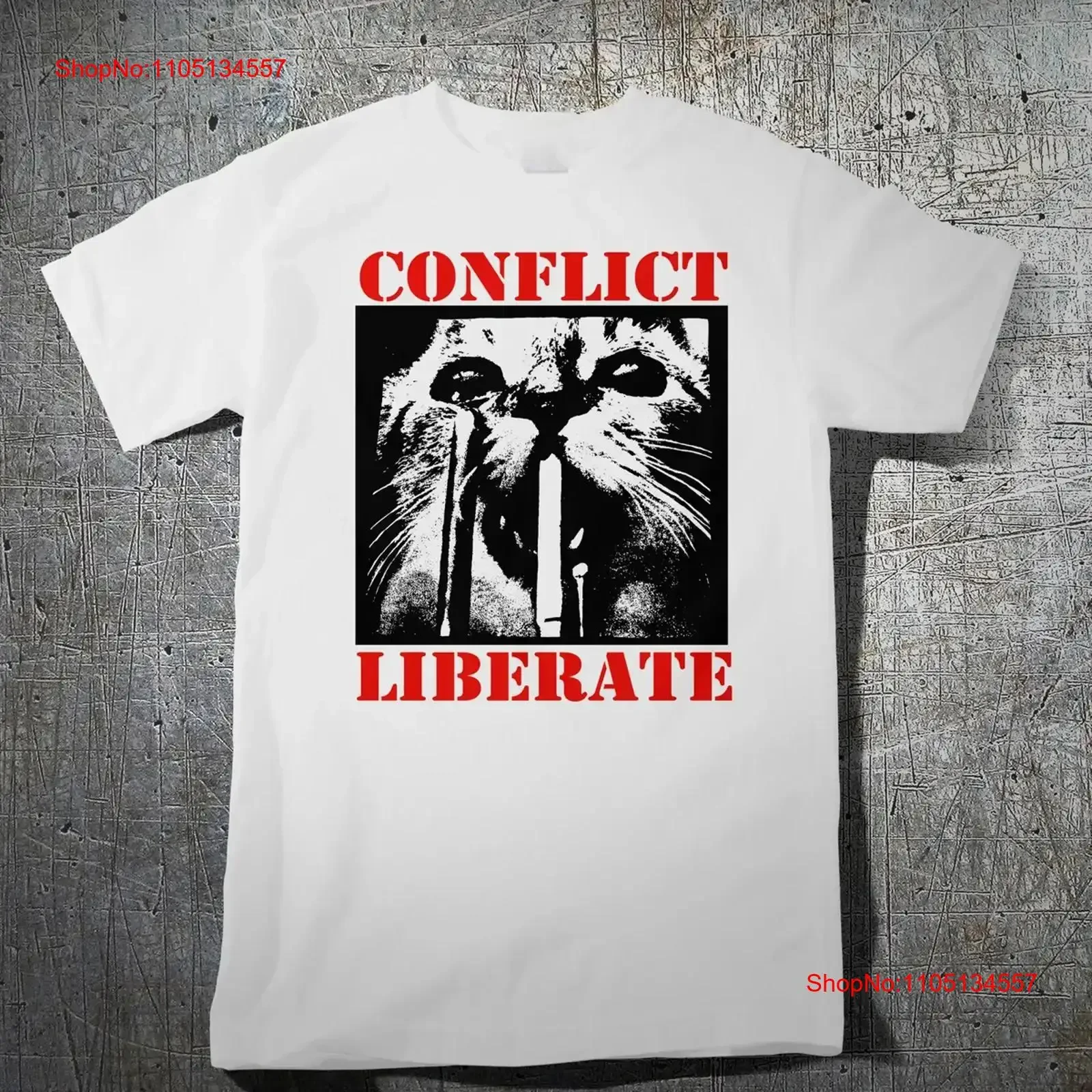 

VTG Rare Conflict Liberate T Shirt S to 5XL EN205 vintage Washed Top For Everyday Wear fashion Unisex Stretched homme Casual