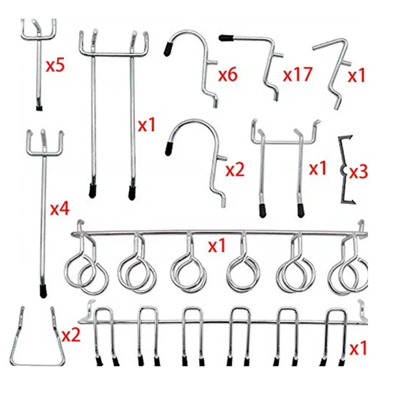 81szt Pegboard Hooks Asortyment Heavy Duty Peg Hook Organization Wall Storage Home Improvement Drut Steel Hooks