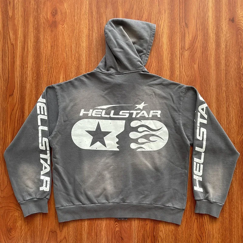 Hellstar Studios Zip Up Cotton hoodie with zipper wash