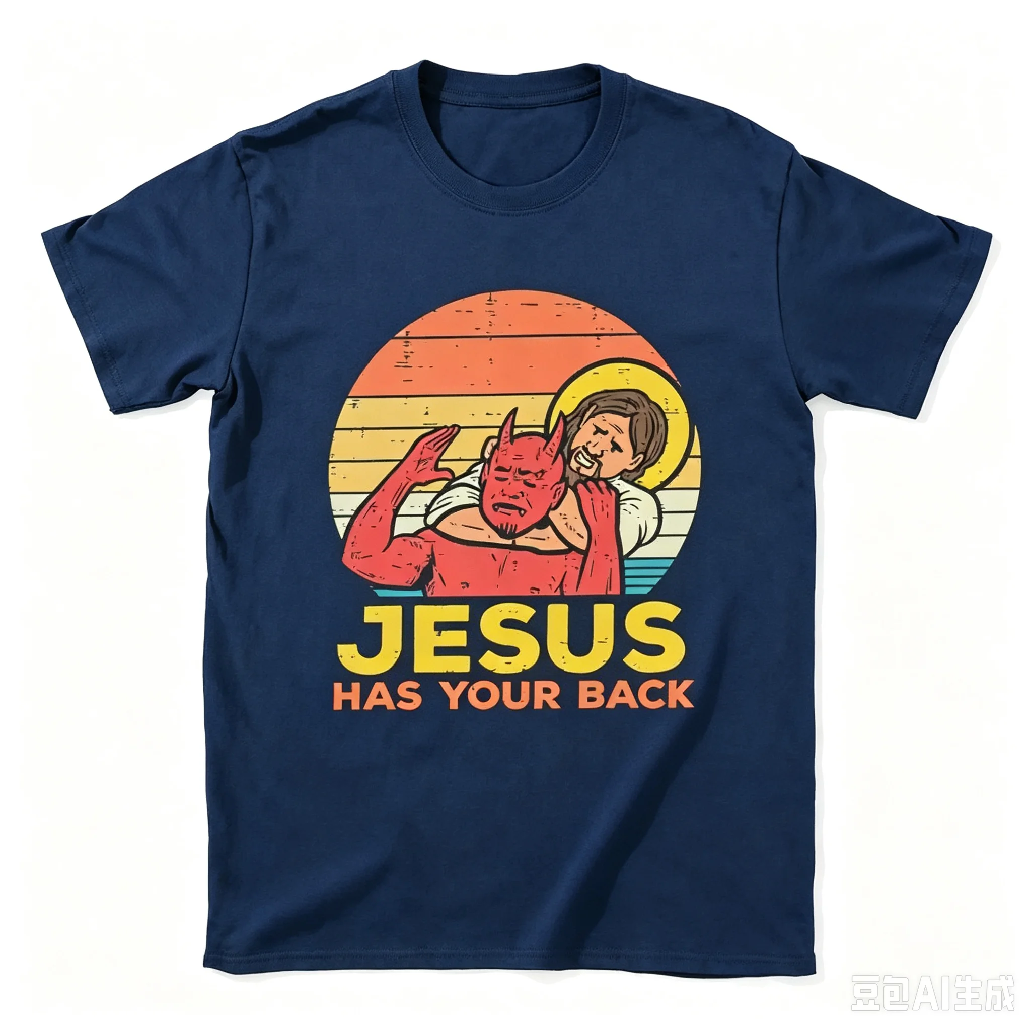2026 New Jesus Has Your Back Jiu Jitsu Retro Christian Graphic T‑Shirts Vintage Short Sleeve Tee Tops For Adults And Kids