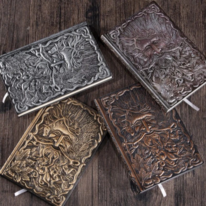 Vintage Tree of Life Embossed Leather Journal Fantasy Notebook Diary for Writing Gifts Men Women