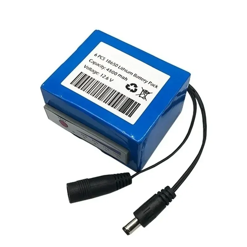 18650 3s2p Battery 12V 4500mAh for Fish Detector Underwater Fishing Camera Portable Indicator Source Replacement Battery
