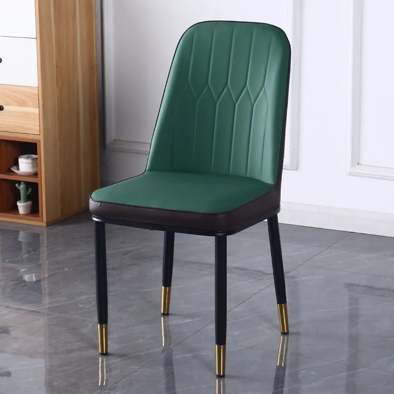 

Nordic Dining Chair Faux Leather Seat, Designed for Comfort and Durability Sleek Black Legs with Gold Accents