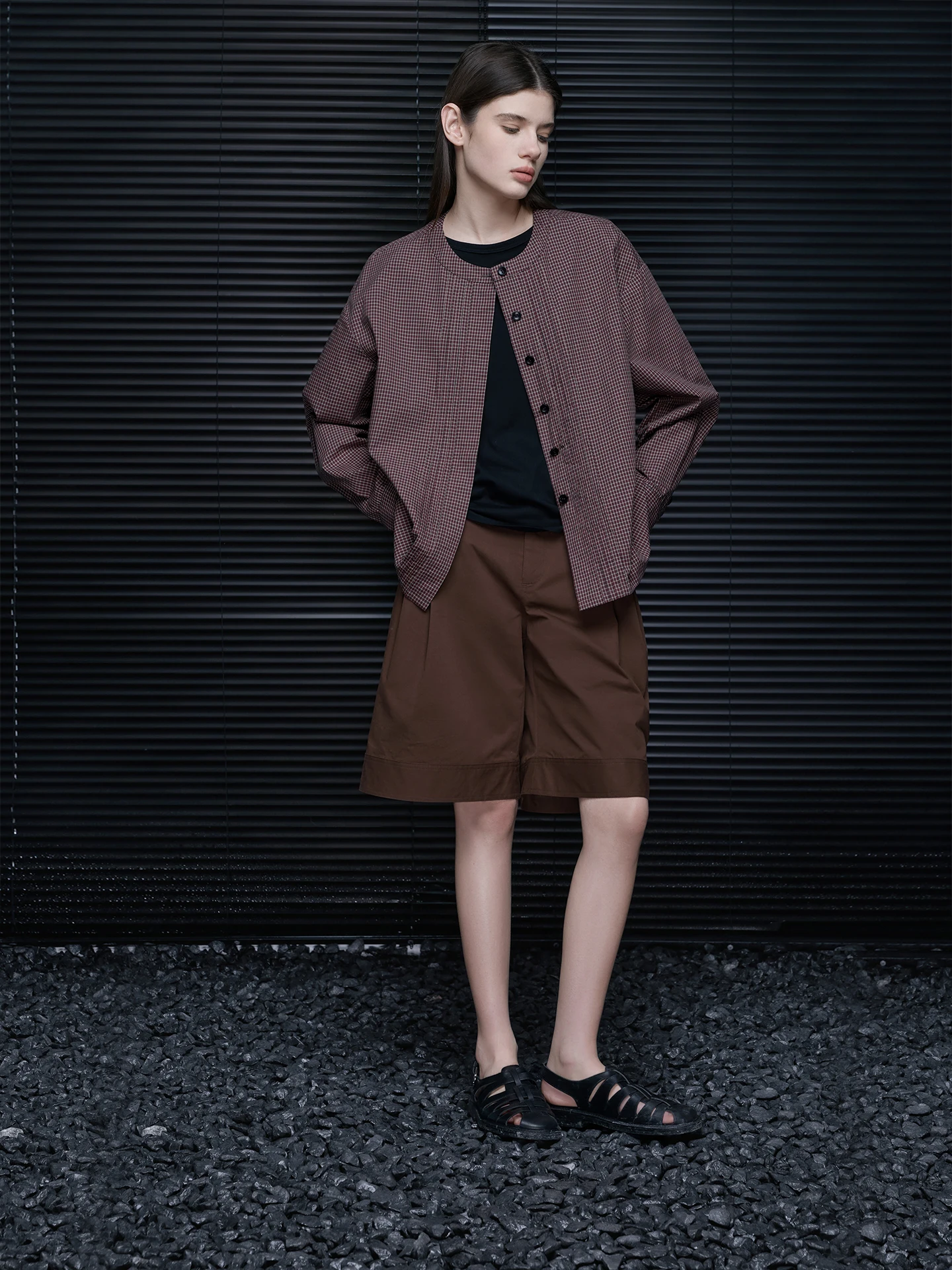 

Pure Cotton Plaid Long Sve irt Jaet Women's Loose Fit Spring 2026 Street Sle Moisture ng Regular Length