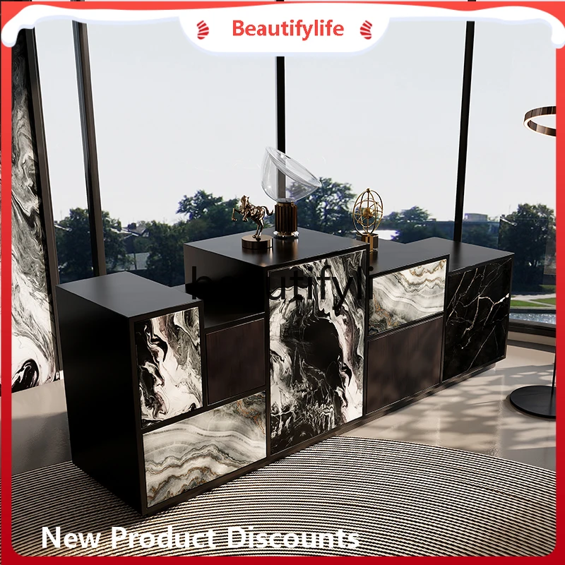 

A32 Light Luxury Entrance Cabinet High-End Italian Style Living Room Sideboard Designer Custom Furniture Side Cabinet