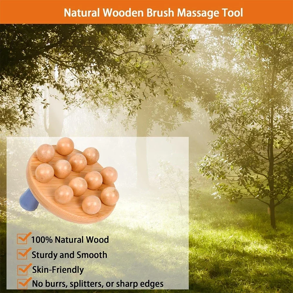 1Pcs Wooden Body Massage Brush Anti Cellulite Massager Wood Therapy Massage Tools for Lymphatic Drainage Body Shaping Tool