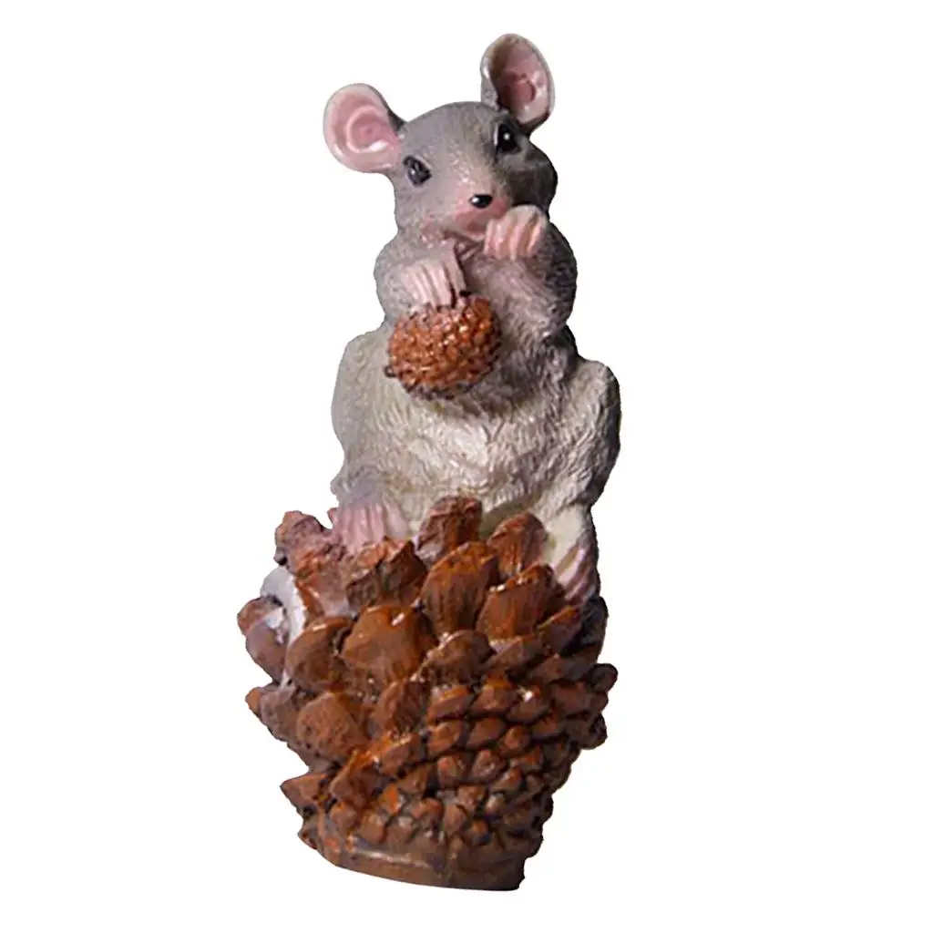 2-4pack Cute Mouse Figurine Sculpture for Home Garden Yard Statues Lawn