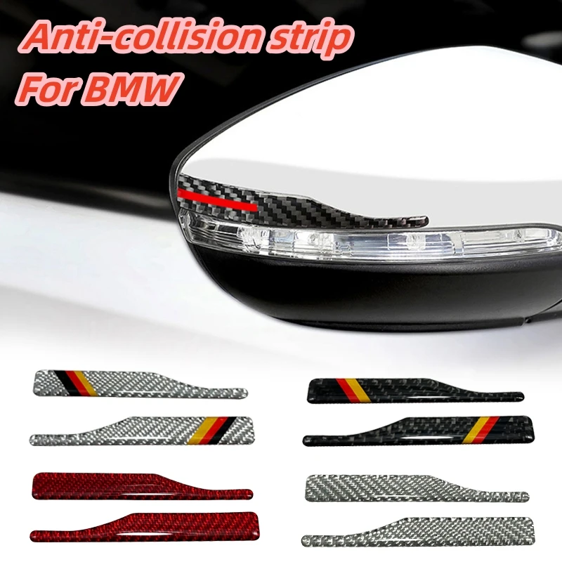 

2pcs Carbon Fiber Anti-collision Bumper Sticker Rearview Mirror Rub Strips Protector For BMW E90 E60 F30 F34 F10 F20 X1