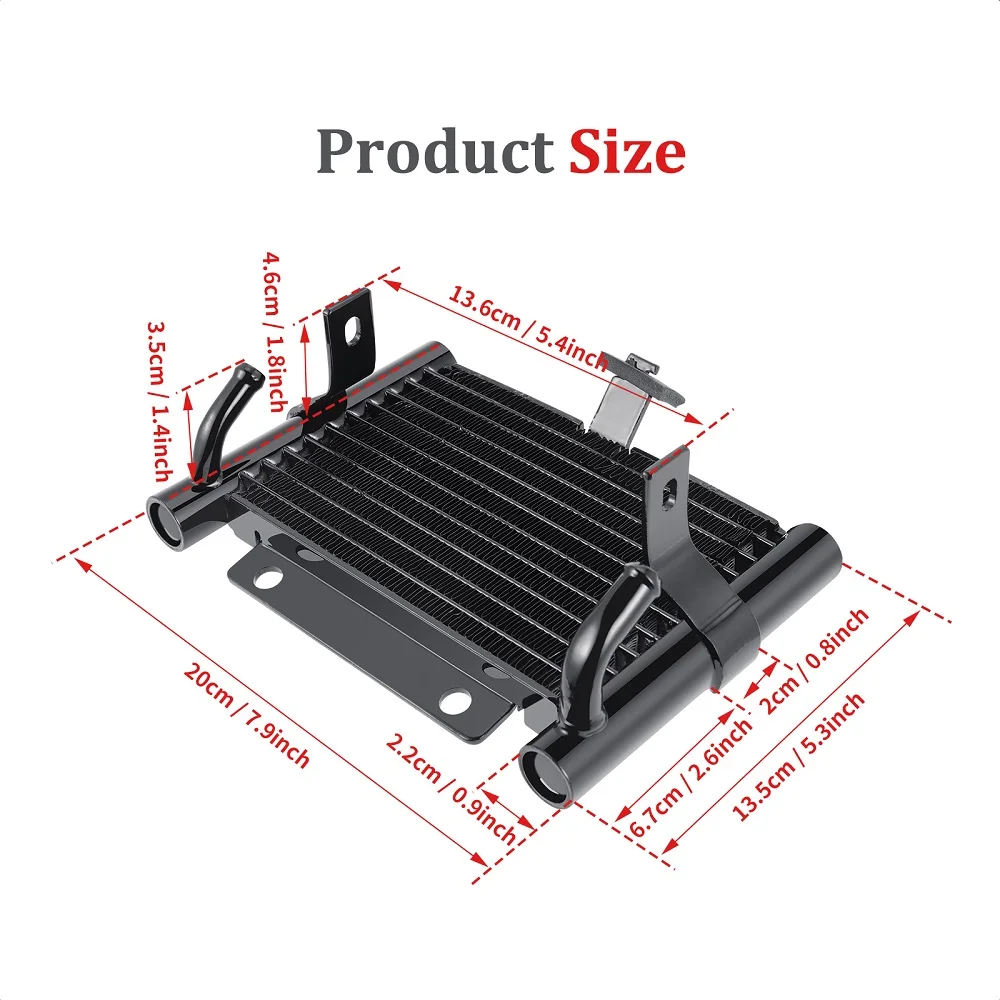 Motorcycle Black Oil Cooler Radiator for Harley Touring Road King Electra Glide Street Glide Road Glide 2017-Up