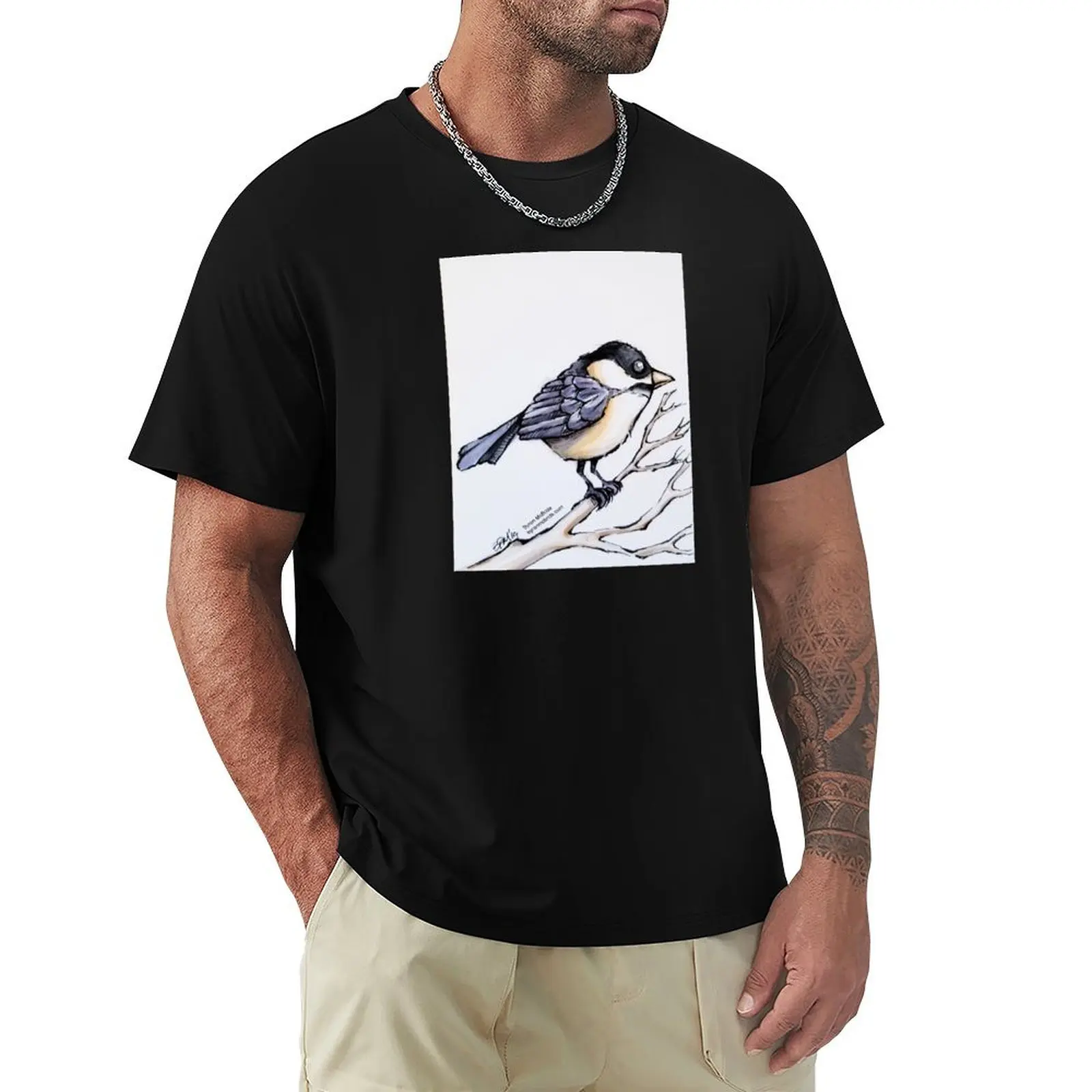 Chickadee T-Shirt tops sweat plain black t shirts men