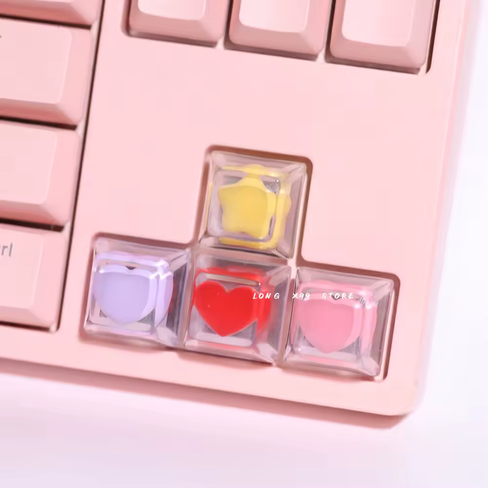 Cute Girl Gift Cartoon Personalized Key Caps Resin Game Translucent Stars for Cherry MX Switch DIY Mechanical Keyboard Key Caps