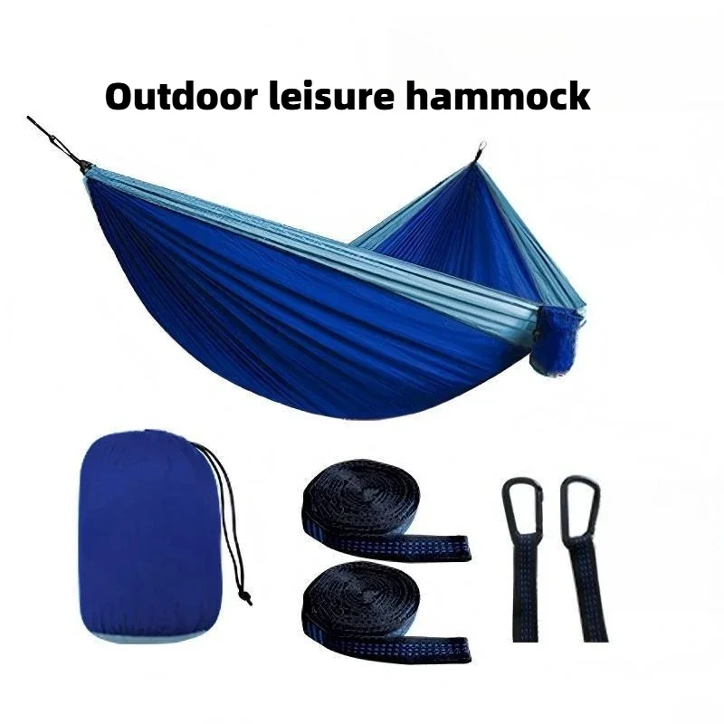 Nylon Outdoor Hammock Camping Two People Hanging Basket Parachute Cloth Leisure Swing Hanging Chair 270x140cm Easy Installation