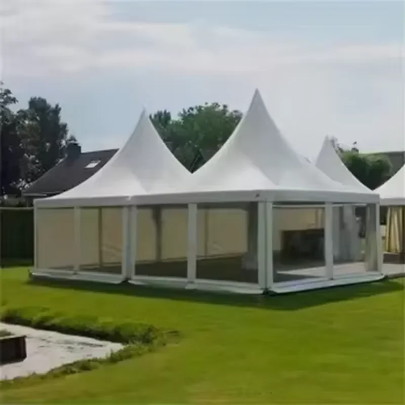 for Customized 3x3 5x5 PVC Outdoor Party Pagoda Gazebo Permanent White Canopy Events Tent for House Hotel Used
