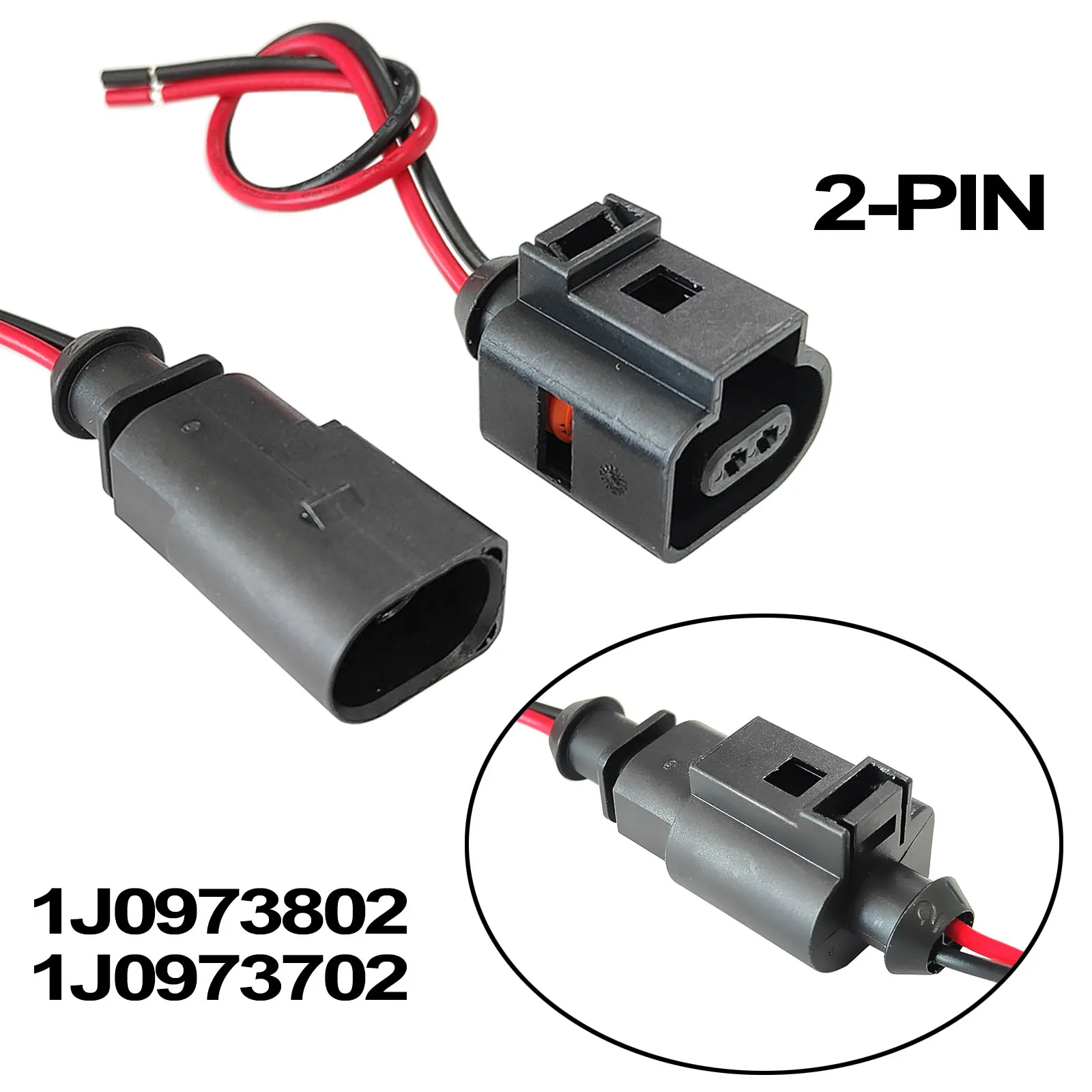 2-Pin Male & Female Connector Sensor Plug For VW Golf Passat SEAT Leon ibiza SKODA Octavia AUDI A3 A4 A6 1J0973802 & 1J0973802