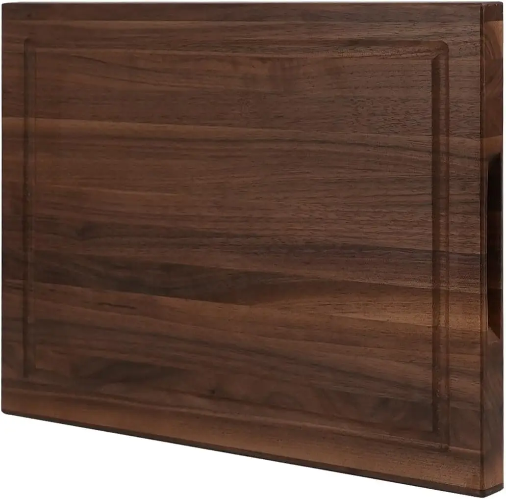 

Walnut Cutting Board for Kitchen, USA Grown Hardwood, 16 x 12, with Invisible Inner Handle, Prefinished with Food-Grade