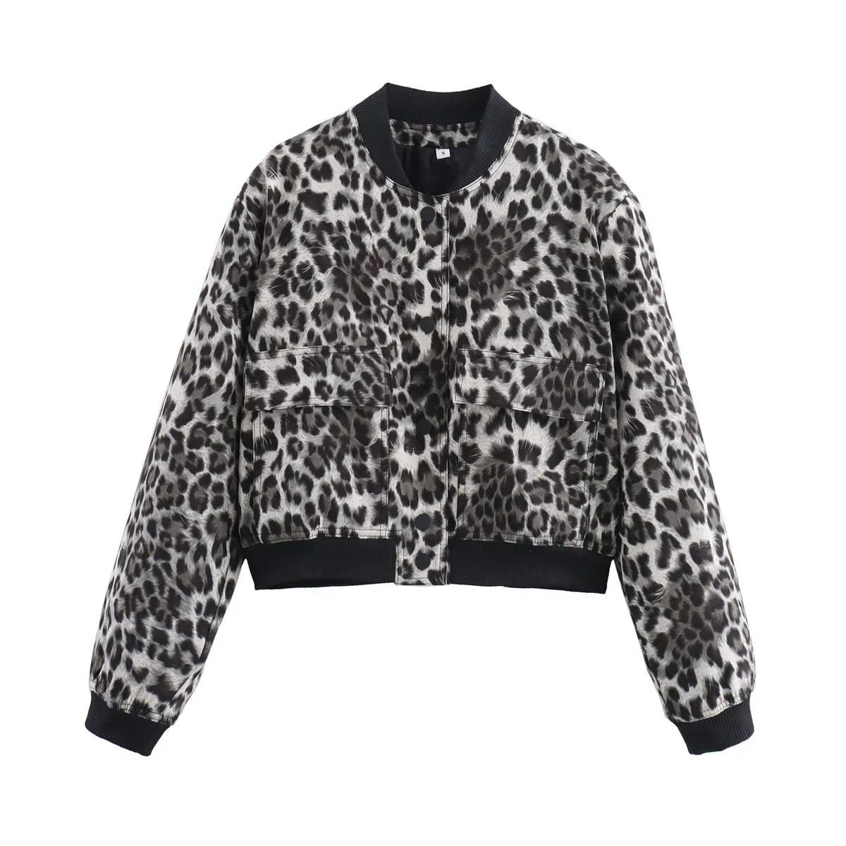 

Bombers Women's Jackets Coat Leopard Print Outwear Long Sleeve 2024 Top With Button Streetwear Fashion Jackets Coat