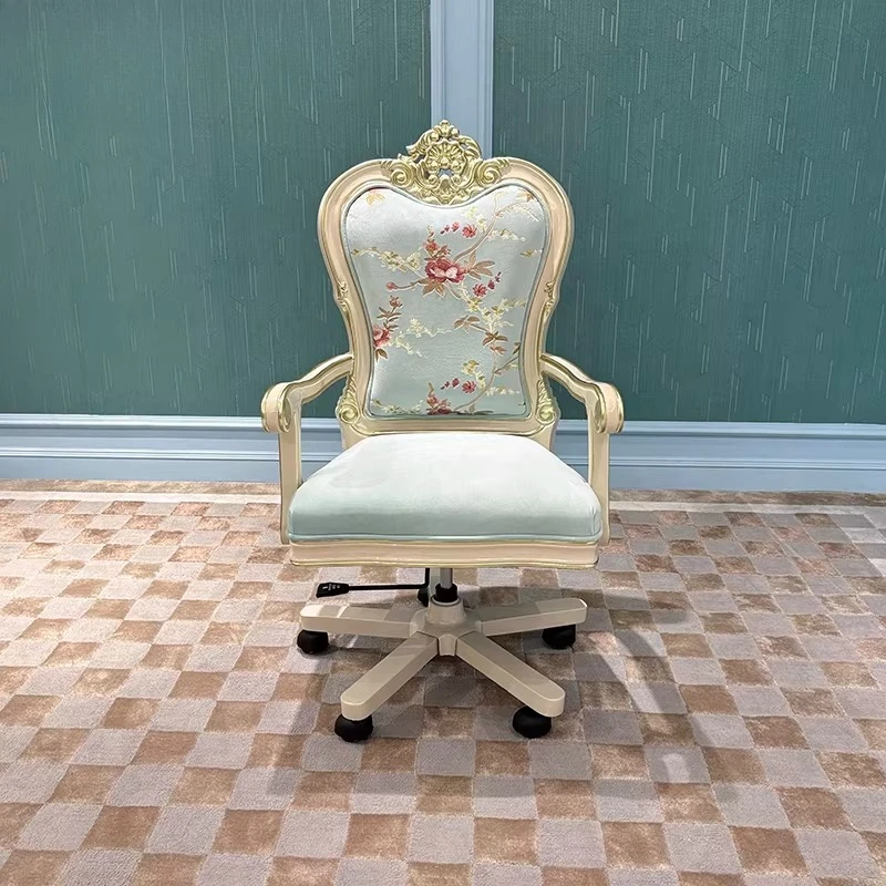 

French solid wood book chair, rotating European-style single chair