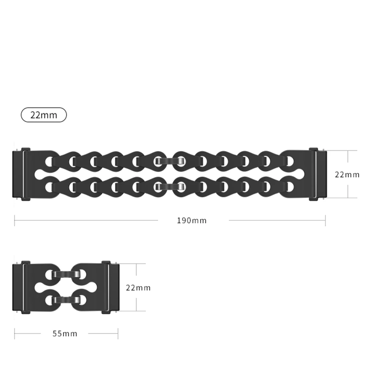 22mm 20mm Chain Strap for Samsung Galaxy Watch 7 6 5 4 44MM 40mm 6Classic 43mm 47mm Silicone Band for Amazfit GTR 4/GTS Bracelet