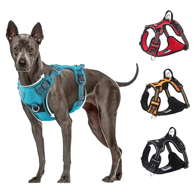 High-end Dog Harness Upgraded Lightweight Aluminum Alloy Parts for Dog Harnesses Nylon Reflective Dogs Vest Pet Dogs Accessoires