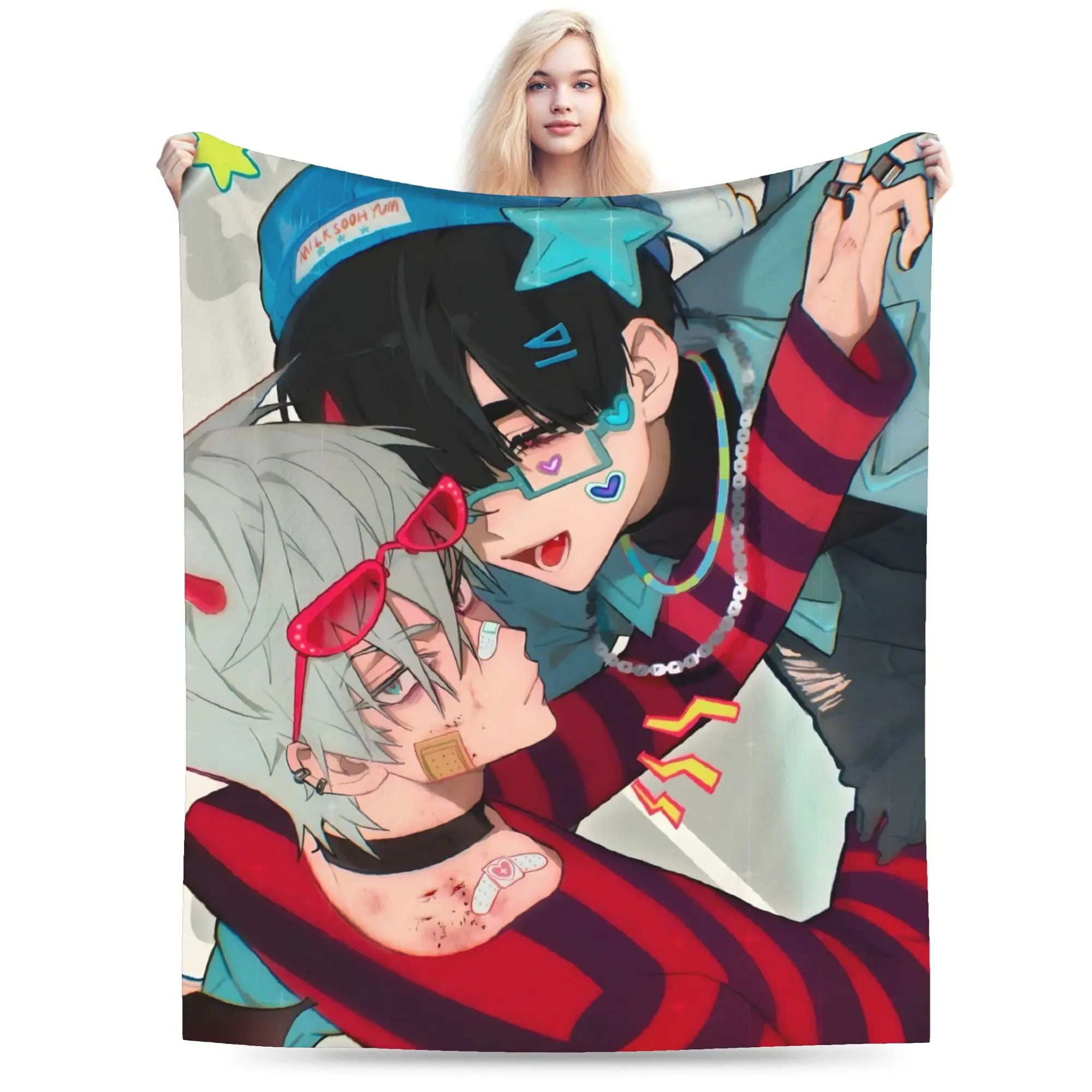 Alien Stages Anime Blankets Coral Fleece Plush Decoration  Breathable Super Soft Throw Blankets for Bed Bedroom Quilt