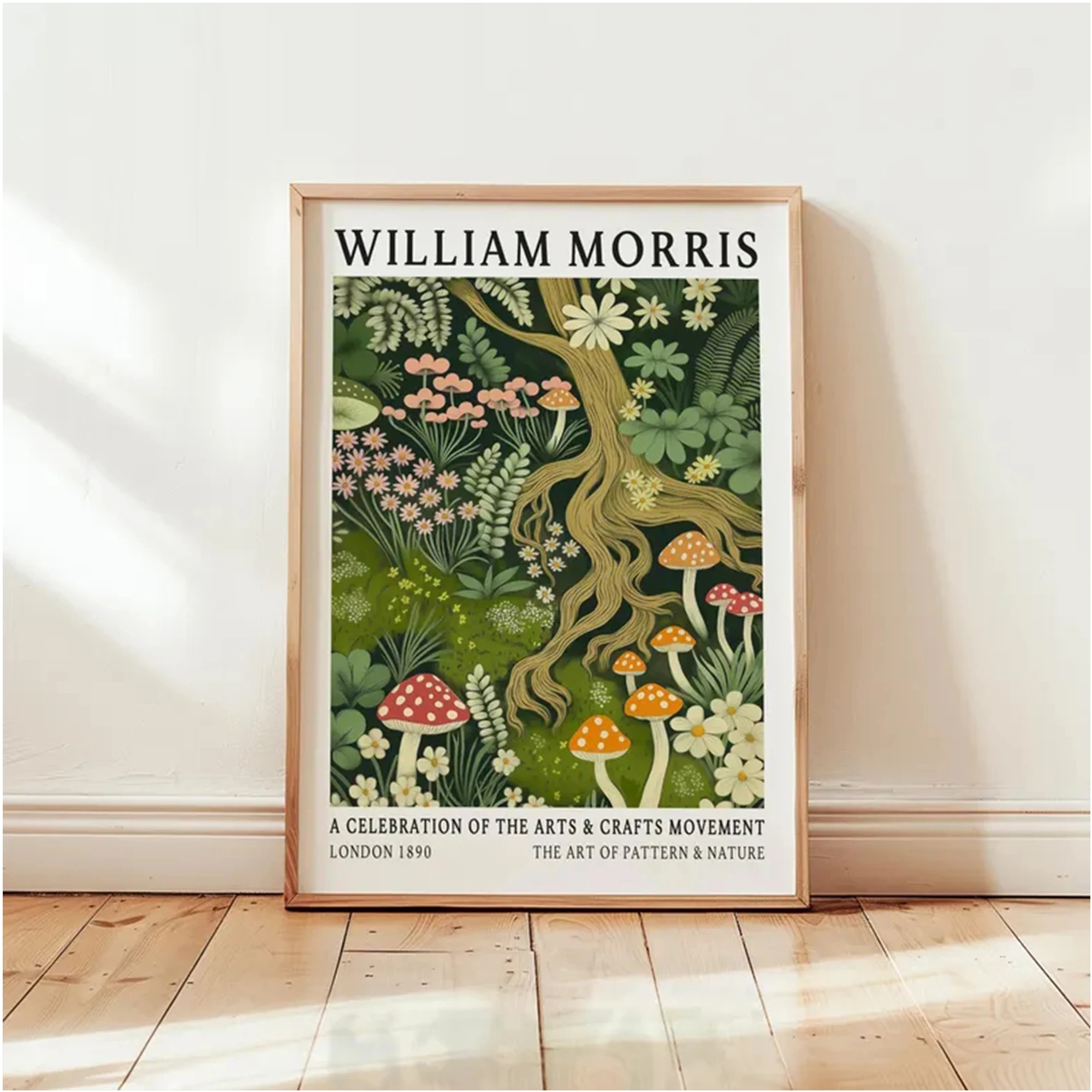 Modern William Morris Summer Leaves Wall Art Print Canvas Painting Poster Picture For Living Room,Bedroom Home Decor