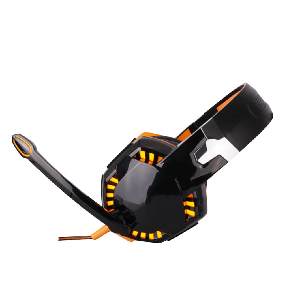 

Headset Gaming Black Red Wired Led Light Soft Ear Cushion Noise Canceling Omnidirectional Mic For Computer Long Wear