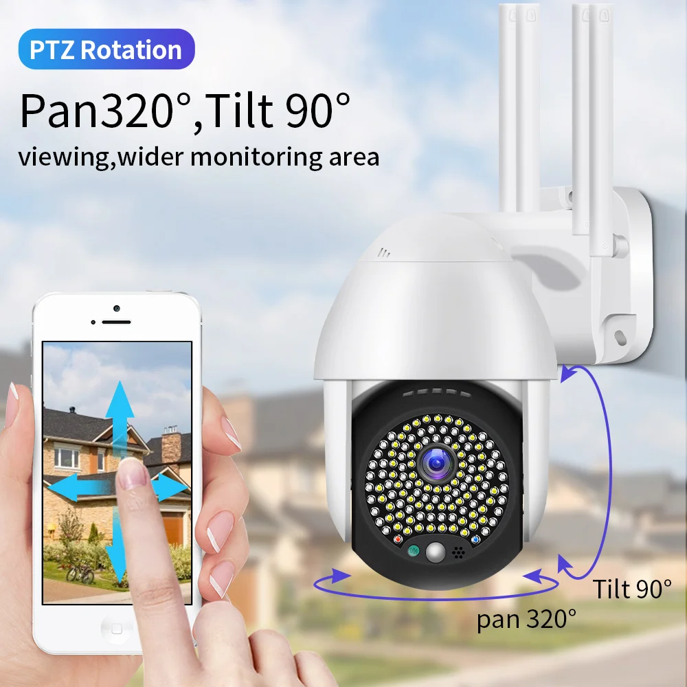 2MP Home Security PT Camera WIFI YCC365 Plus APP Smart Home Waterproof Outdoor Wireless Camera Two Ways Audio