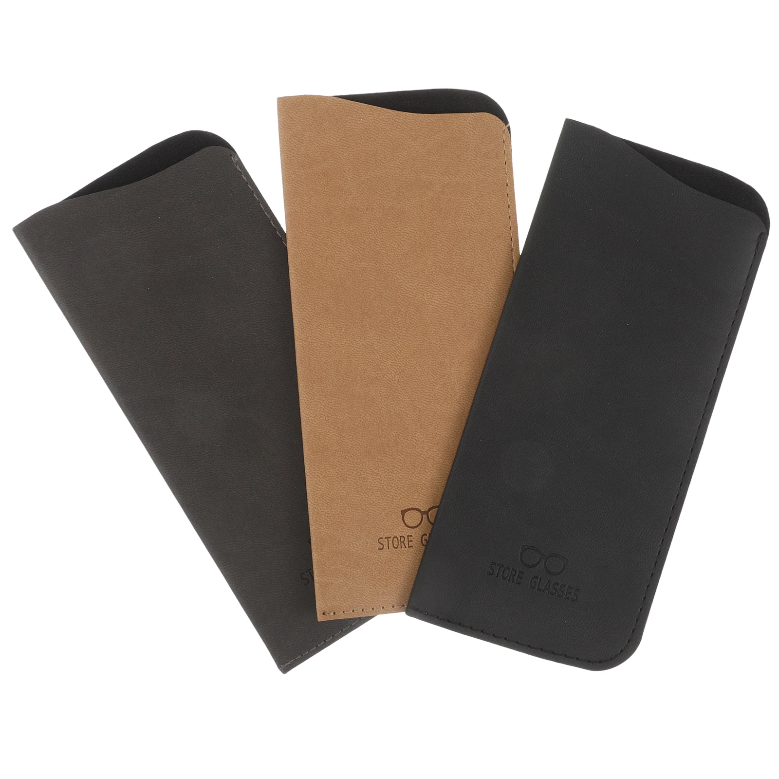 

3pcs Eyewear Pouches Soft Sunglasses Case Bag Vintage Style Portable Glasses Holder for Women Men Retro PU Organizer