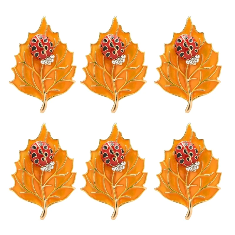 

Set of 6 Leaf Napkin Rings Napkin Holder Rings Designed with Leaf Ornament