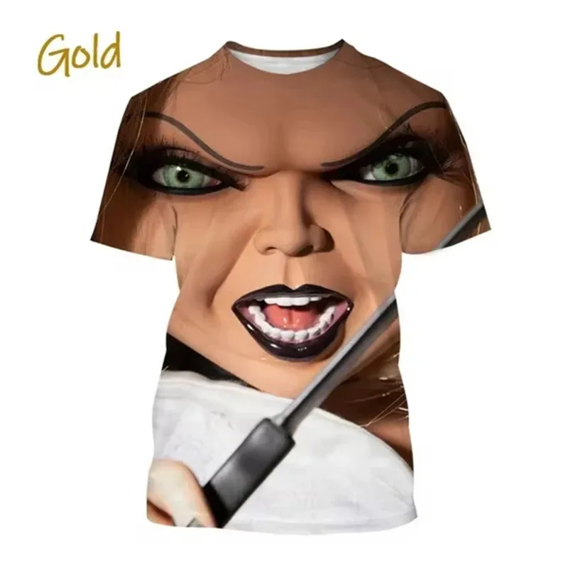 

Horror Movie Bride Of Chucky 3D Printed T-Shirt Novelty Harajuku Casual Short sleeve Fashion Hip-hop Streetwear Unisex Clothing