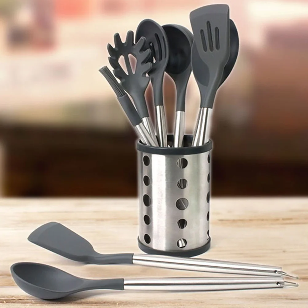 

Stainless Steel Chopsticks Holder Lightweight Hollow Kitchen Utensil Canister Cutlery Basket Drive Fast Drying Table Organizer