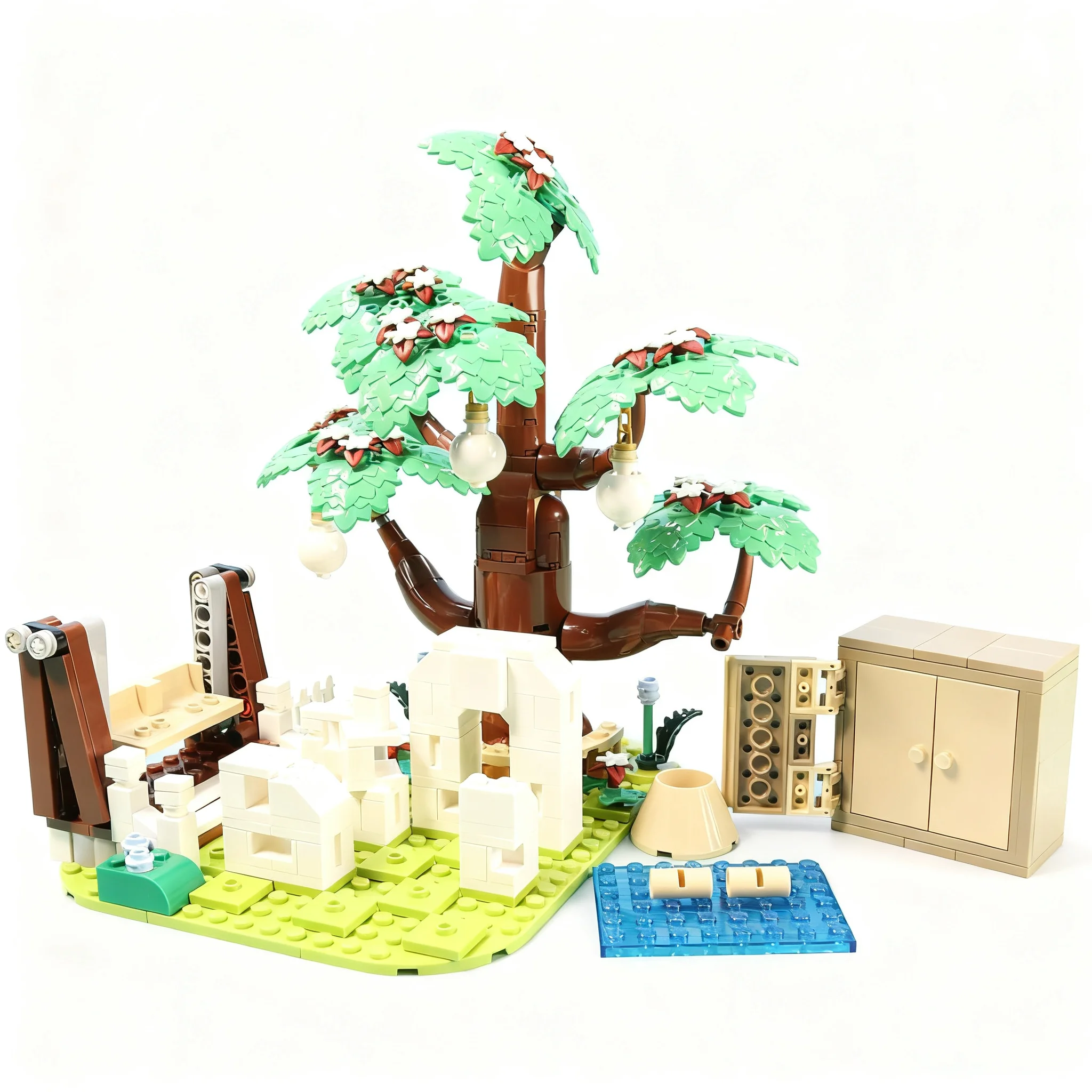 485pcs MOC Blueys Flat Pack Model Building Blocks Architecture Christmas Gifts 3D Assemble Idea Creative Birthday Collection