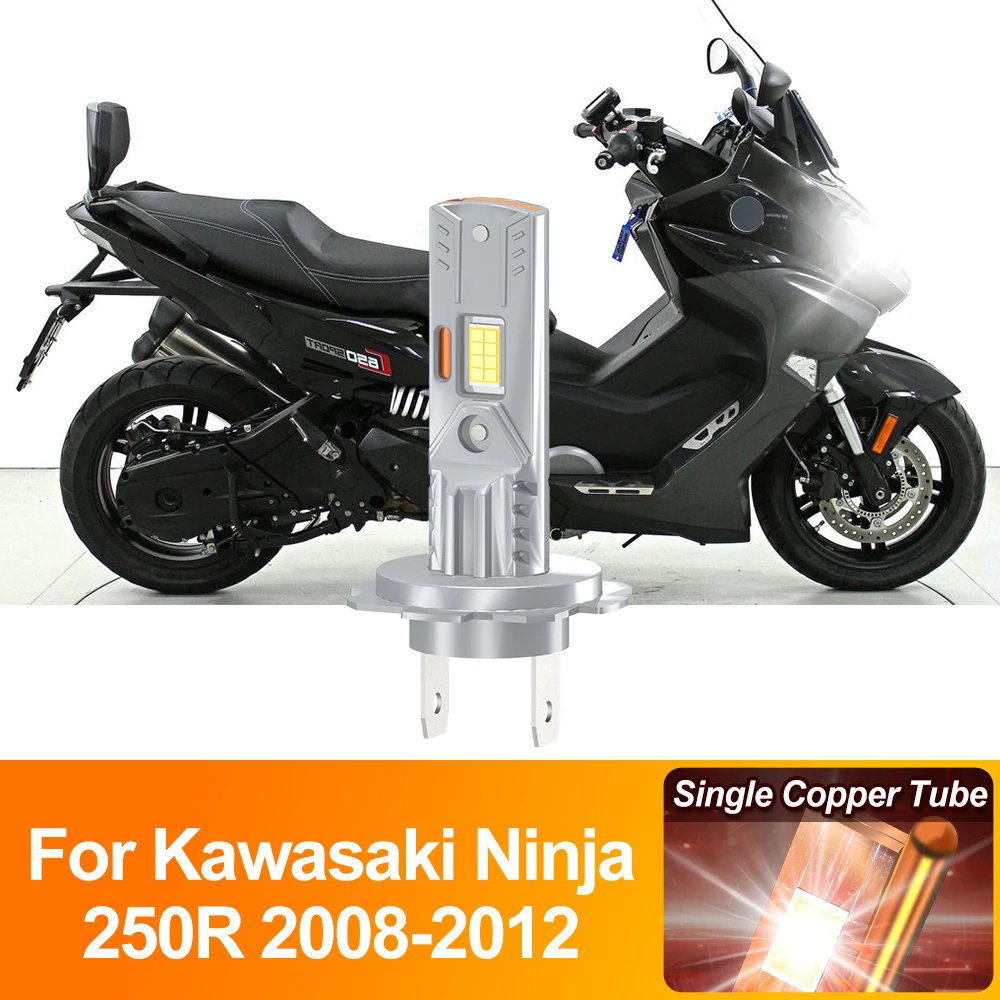 

1Piece Motorcycle LED Headlight 60W 10000LM Moto Headlamp 12V 6000K White For Kawasaki Ninja 250R 2008 2009 2010 2011 2012