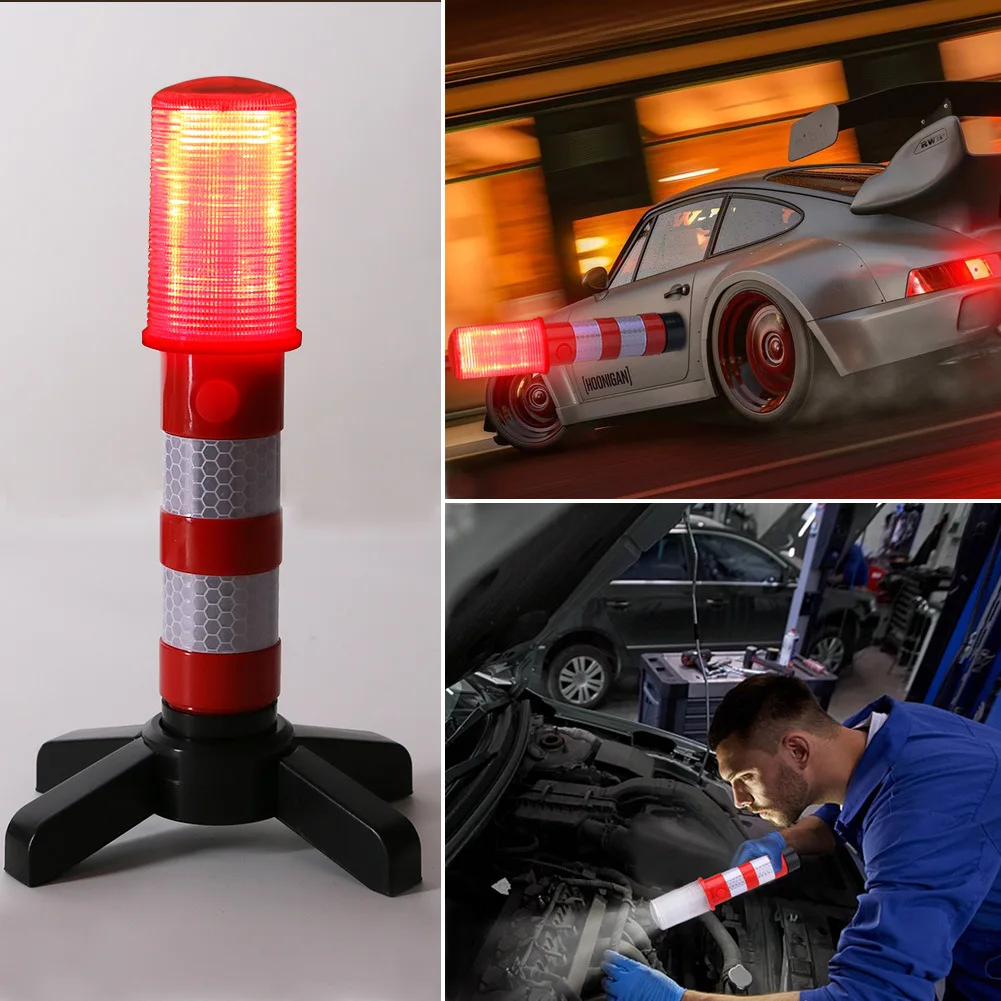 KOOJN LED Car Safety Warning Light Strong Magnetic Support Road Emergency Flashing Light Traffic Control Stick Road Flare