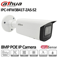Original Dahua 8MP IPC-HFW3841T-ZAS-S2 IR Vari-focal Bullet WizSense IP Camera IK10 IP67 POE Network Camera Built-in MIC H.265