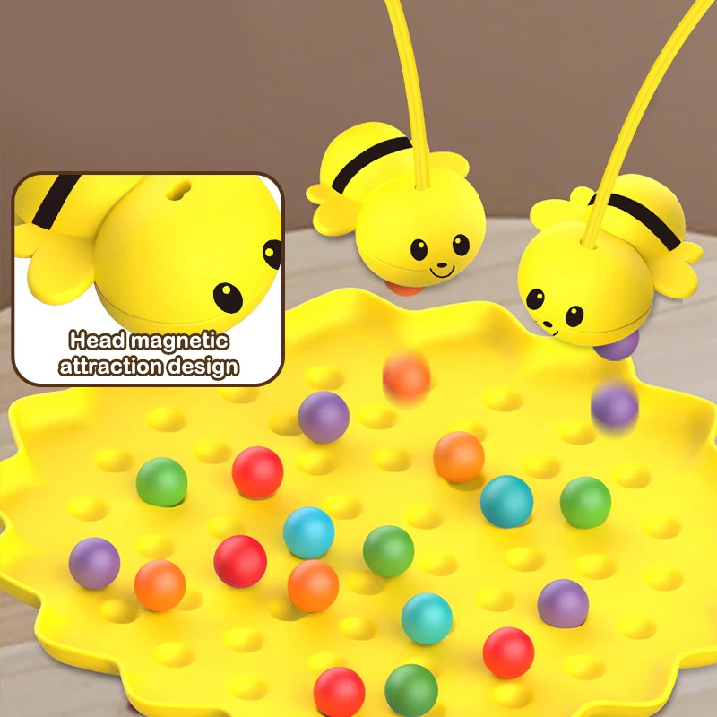 

Детские магнитные игрушки для сбора пчел, раннее образование, взаимодействие родителей и детей, магнитная настольная игра для рыбалки на нескольких человек