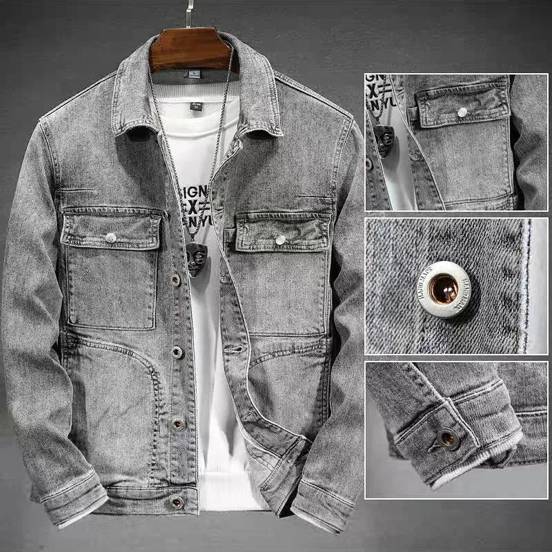 الربيع والخريف بدوره إلى أسفل طوق الرجال، جديد غسل خفيف تنوعا عارضة ملابس العمل #2