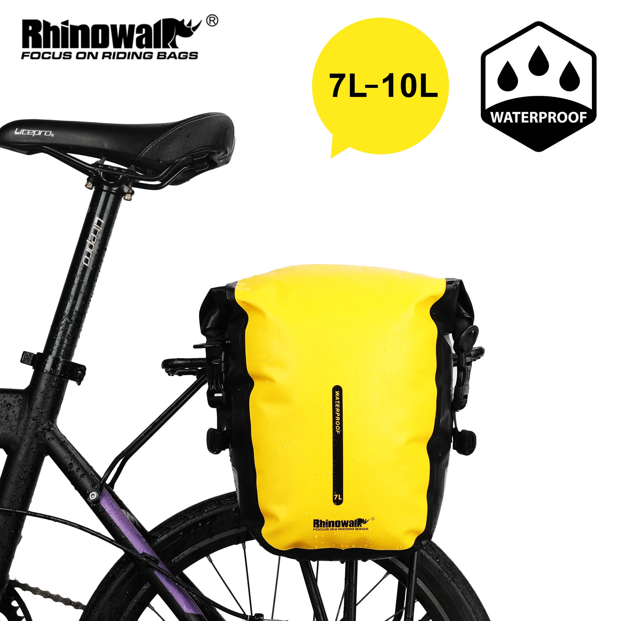 

Rhinowalk Bike Pannier Bag Waterproof 7-10L Portable Bicycle Rear Seat Trunk Cycling Bag Luggage Carrier MTB Bike Accessories