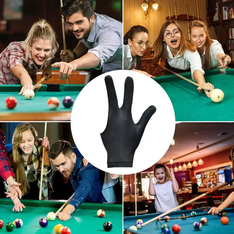 Pool Cue Gloves Spandex Pool Glove Professional Elastic Sports Gloves Anti-Slip Breathable Mitt For Adults Left Hand