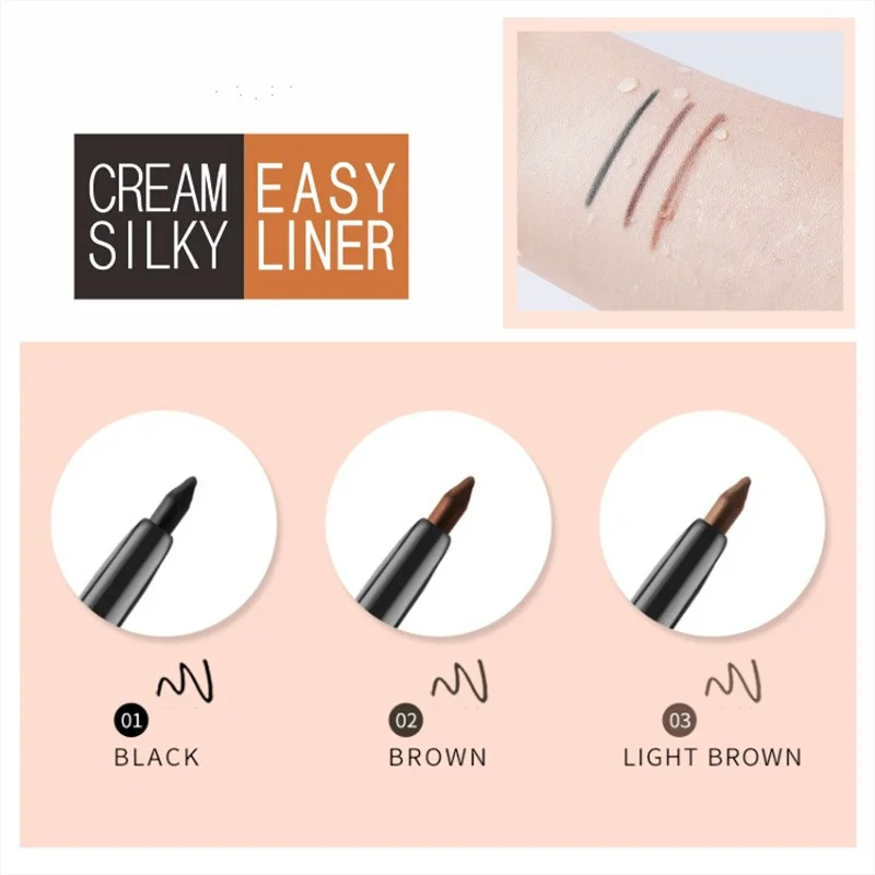 1/2/3PCS Eyeliner Glue Pen Long-lasting Makeup Ultrafine Waterproof Gel Eyeliner Anti-blooming Eyeliner Facial Makeup Trend