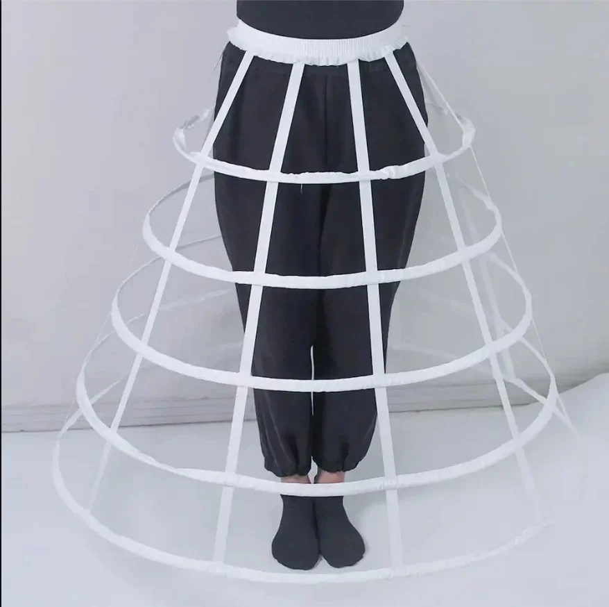 Vintage 5 Hoops Hollow Caged Ballgown Underwear  Waistband Cosplay  Crinoline Underskirt